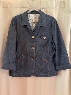 J. Jill Chambray Button-Up Jacket in Indigo